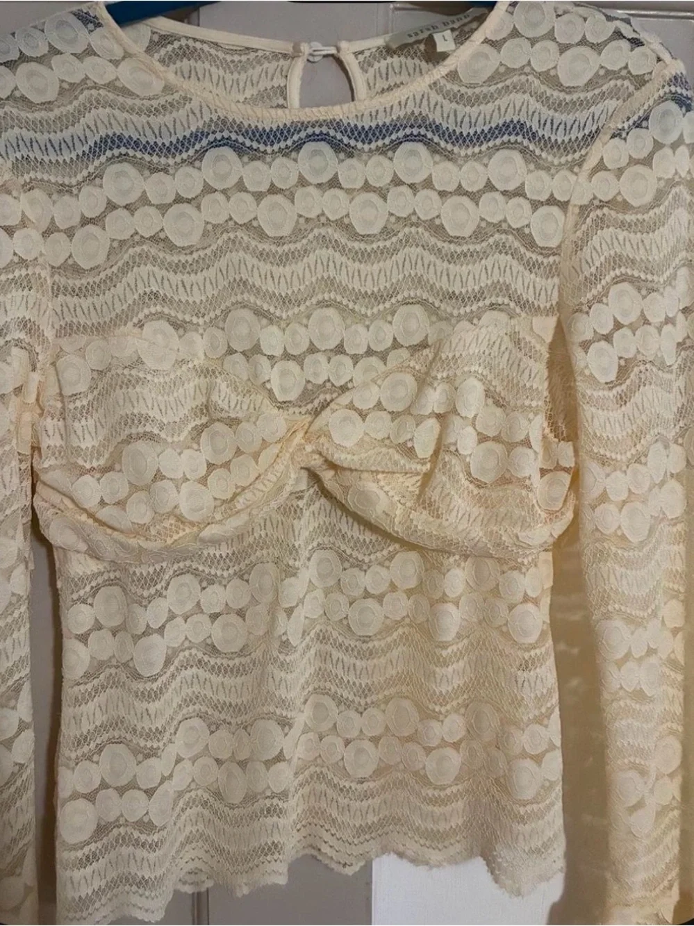 Anthropologie Cream Lace Top